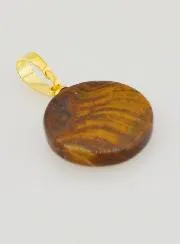 Transparent Medal With Cross - Brown