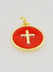 Cross Medal - Red Enamel