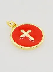 Cross Medal - Red Enamel