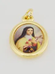 Golden Medal Saint Therese - 25mm