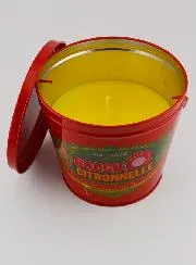 Lemongrass Candle in Metal Bucket - Red