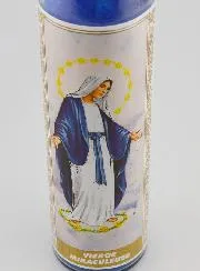 Candle in Glass - Miraculous Virgin Mary