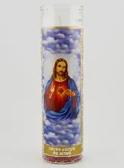 Candle in Glass - Sacred Heart of Jesus