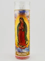 Candle in Glass Jar - Our Lady of Guadalupe