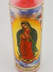 Candle in Glass Jar - Our Lady of Guadalupe