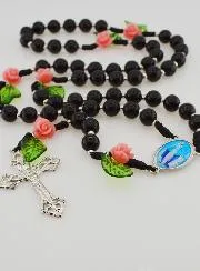Rosary of the Miraculous Virgin in Black Glass
