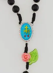 Rosary of the Miraculous Virgin in Black Glass