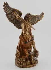 Religious Statue of Saint Michael in Bronze - 15 cm