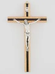 Bicoloured Wooden Crucifix - 16cm