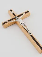 Bicoloured Wooden Crucifix - 16cm