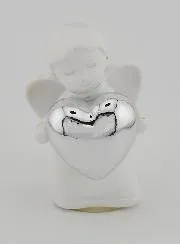 Angel with Silvery Heart - 6cm