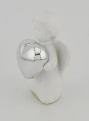 Angel with Silvery Heart - 6cm