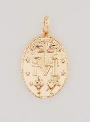 Gold Plated Miraculous Medal - 21mm