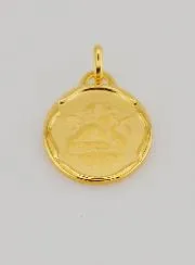 Gold Plated Guardian Angel Medal - 20mm