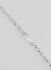 Rhodium Silver Identity Bracelet - 18cm