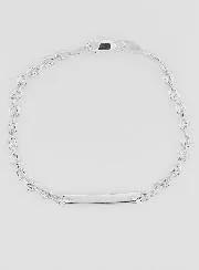 Rhodium Silver Identity Bracelet - 18cm