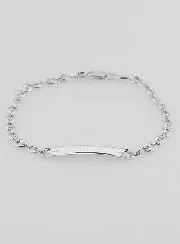 Rhodium Silver Identity Bracelet - 18cm