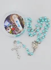 Lourdes Rosary with Blue Mother-of-Pearl Beads - Gift Box