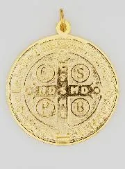 Large Golden Saint Benedict Medal - 9.7cm