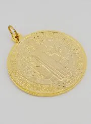 Large Golden Saint Benedict Medal - 9.7cm