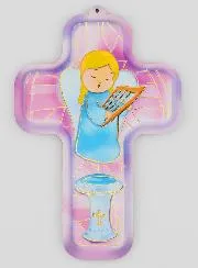 Child Wooden Cross - Ange à la Harpe