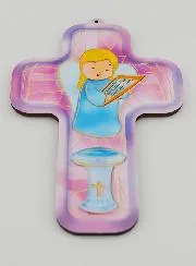 Child Wooden Cross - Ange à la Harpe