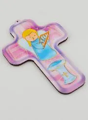 Child Wooden Cross - Ange à la Harpe
