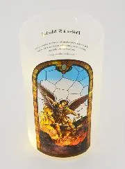 LED Candle Jar - Saint Michael and Prayer