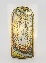 LED Candle Jar – Our Lady of Lourdes and Prayer