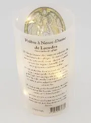 LED Candle Jar – Our Lady of Lourdes and Prayer
