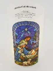 LED Candle Jar with Prayer - Nativity Scene