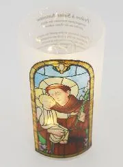 LED Candle Jar and Prayer - Saint Anthony