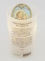LED Candle Jar  and Prayer - Saint Joseph
