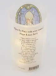LED Candle Jar and Prayer - Pope Leo XIV