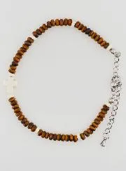 Bracelet with Cross and Brown Stones