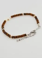 Bracelet with Cross and Brown Stones