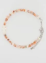 Bracelet Cross and Pink Granite Stones