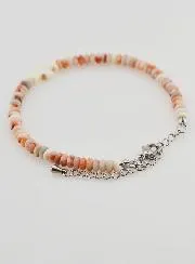 Bracelet Cross and Pink Granite Stones