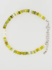 Bracelet with Cross and Green Stones