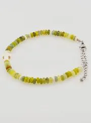 Bracelet with Cross and Green Stones