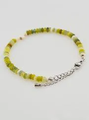 Bracelet with Cross and Green Stones