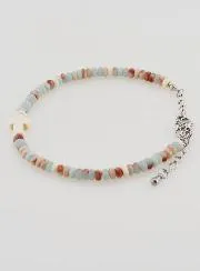 Bracelet with Cross and Stones in Pastel Shades
