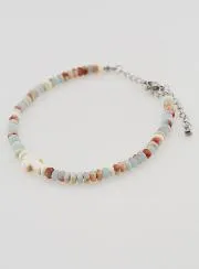 Bracelet with Cross and Stones in Pastel Shades