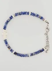 Bracelet with Cross and Blue Stones