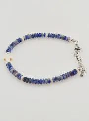 Bracelet with Cross and Blue Stones