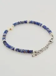 Bracelet with Cross and Blue Stones