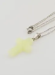 Religious Necklace Stainless Steel with Phosphorescent Cross