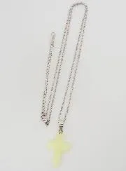 Religious Necklace Stainless Steel with Phosphorescent Cross