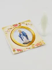 Fluorescent Miraculous Virgin Statue With Card - 8cm