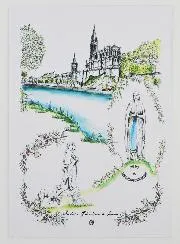 Card of the Sanctuary of Lourdes